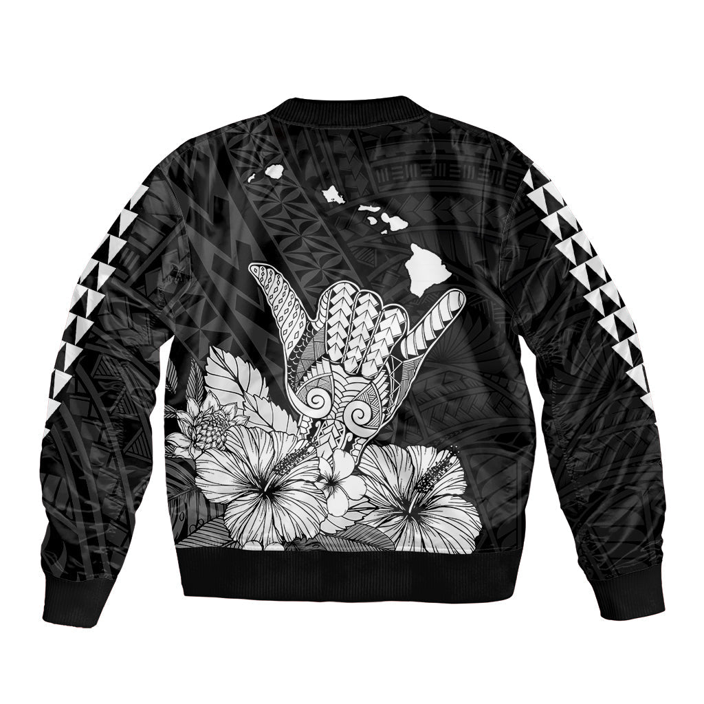 Hawaii Shaka Sign Bomber Jacket Black Version