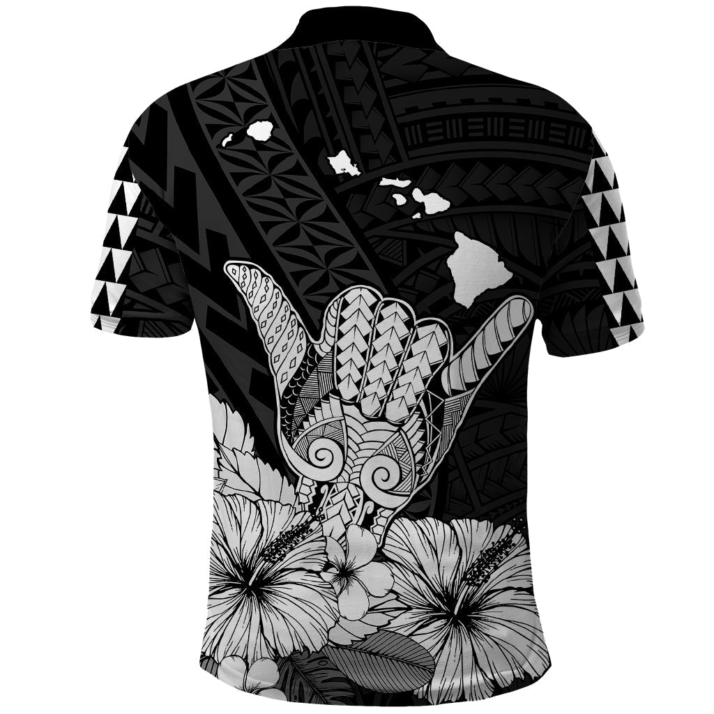 Hawaii Shaka Sign Polo Shirt Black Version