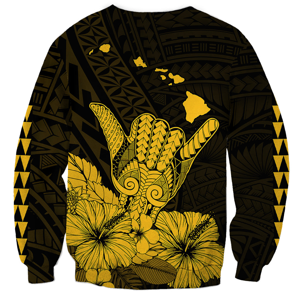Hawaii Shaka Sign Sweatshirt Gold Version