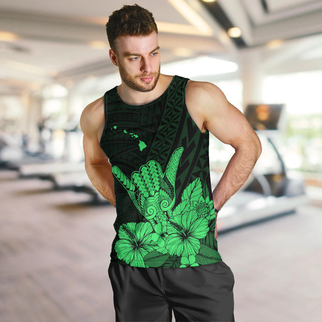 Hawaii Shaka Sign Men Tank Top Green Version