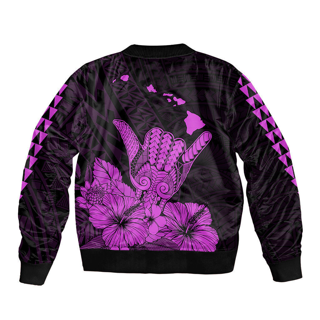 Hawaii Shaka Sign Bomber Jacket Purple Version