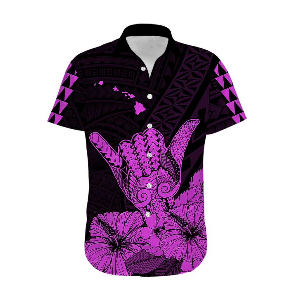 Hawaii Shaka Sign Hawaiian Shirt Purple Version