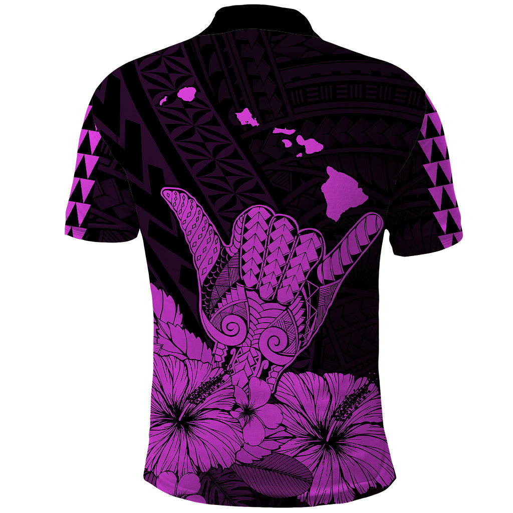Hawaii Shaka Sign Polo Shirt Purple Version