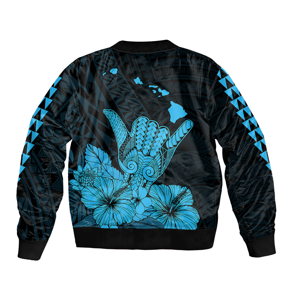 Hawaii Shaka Sign Bomber Jacket Blue Version