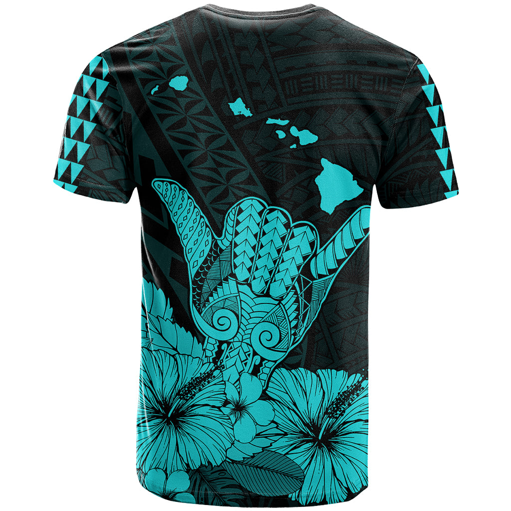 Hawaii Shaka Sign T Shirt Turquoise Version