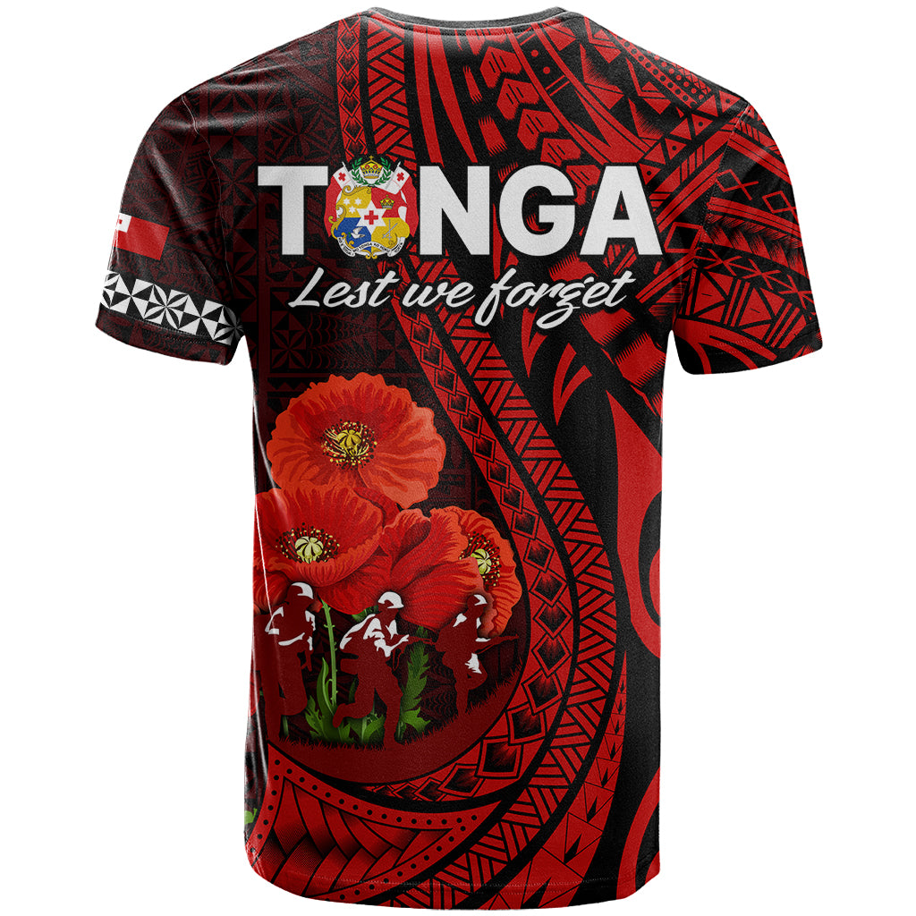 Tonga Anzac Day T Shirt Lest We Forget Red Version