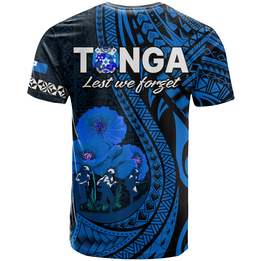 Tonga Anzac Day T Shirt Lest We Forget Blue Version