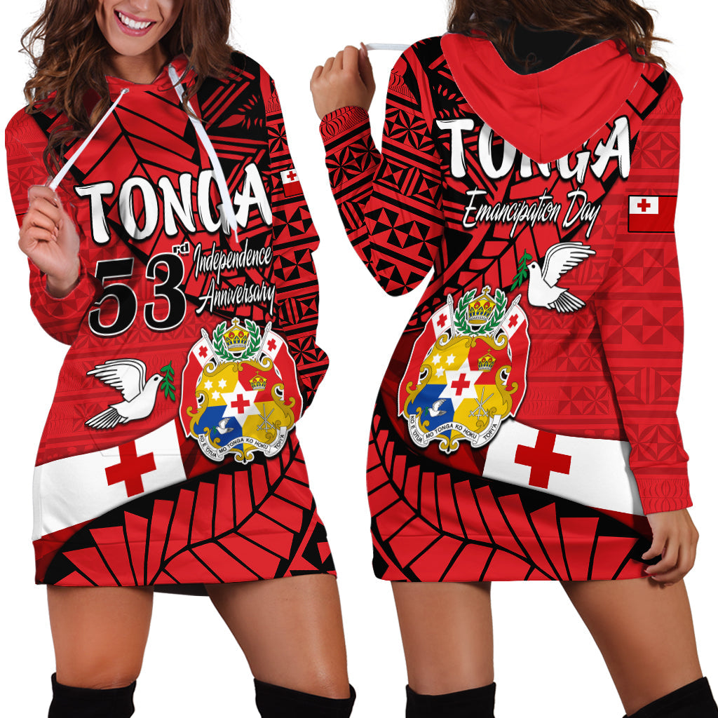 Tonga Emancipation Day Hoodie Dress Happy 53rd Independence Anniversary