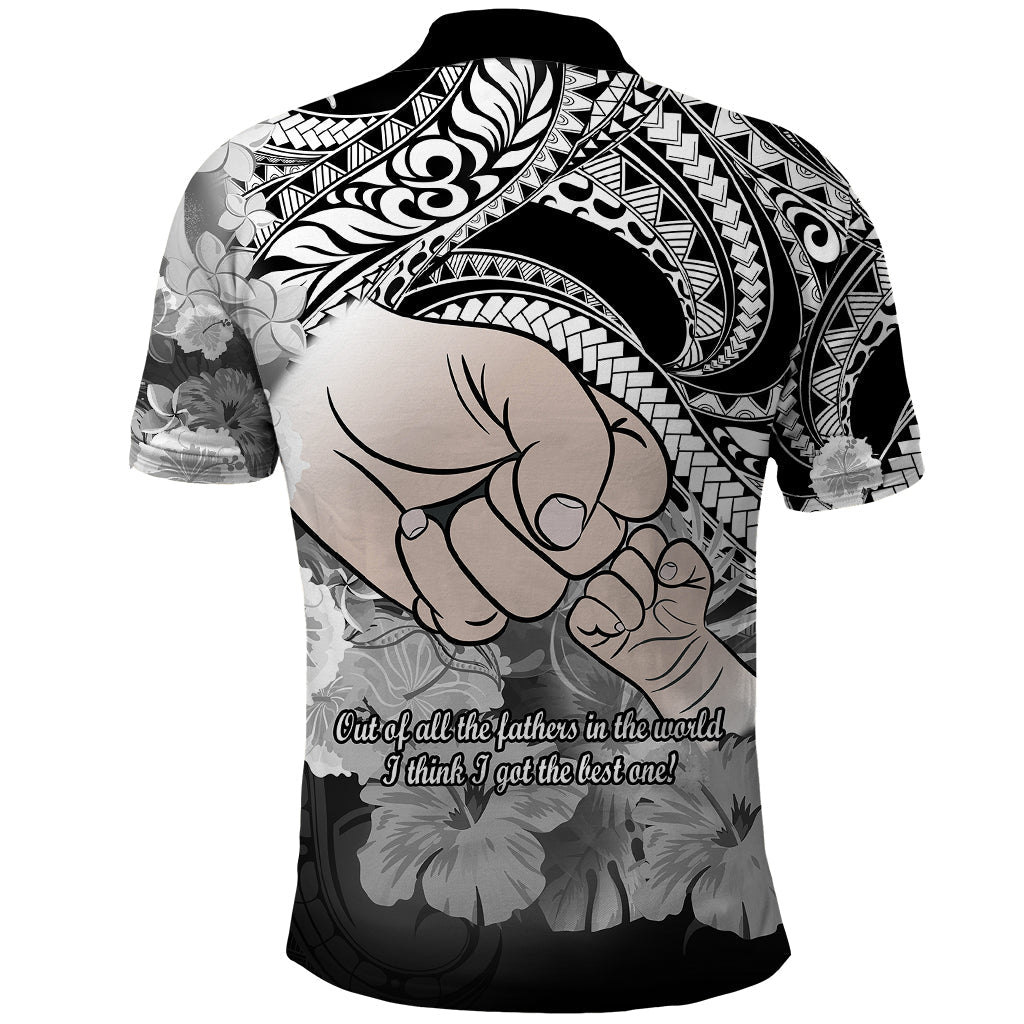 Polynesian Happy Father Day Polo Shirt I Love You Dad - Polynesian Tribal Black