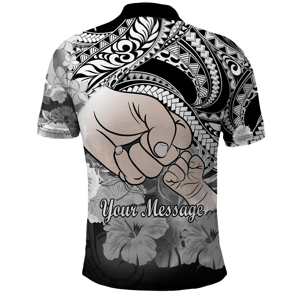 Personalised Polynesian Happy Father Day Polo Shirt I Love You Dad - Polynesian Tribal Black