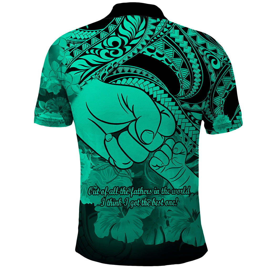 Polynesian Happy Father Day Polo Shirt I Love You Dad - Polynesian Tribal Green
