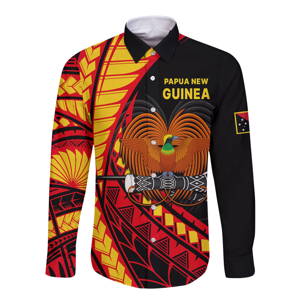 Papua New Guinea Long Sleeve Button Shirt The Greater Bird of Paradise