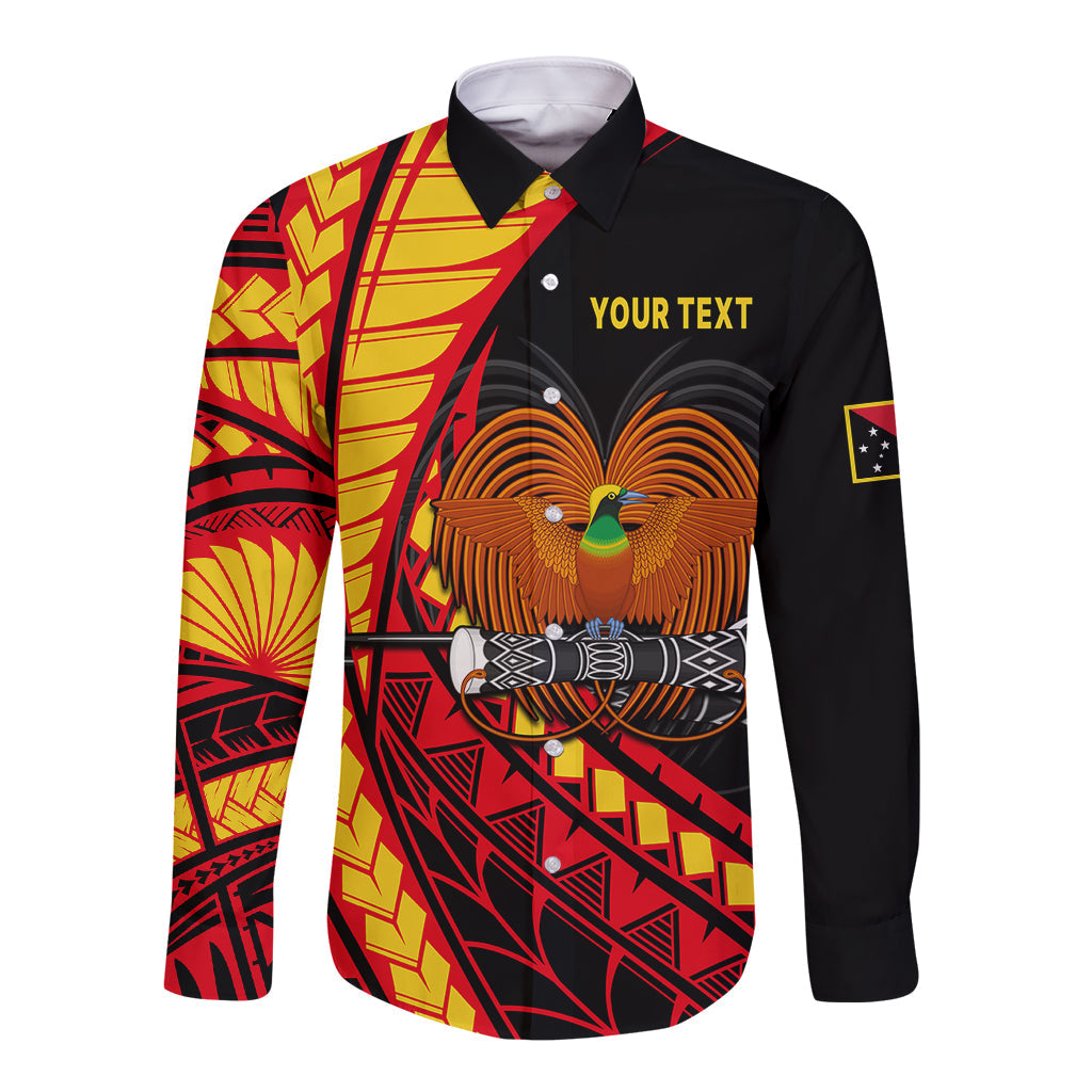 (Custom Personalised) Papua New Guinea Long Sleeve Button Shirt The Greater Bird of Paradise