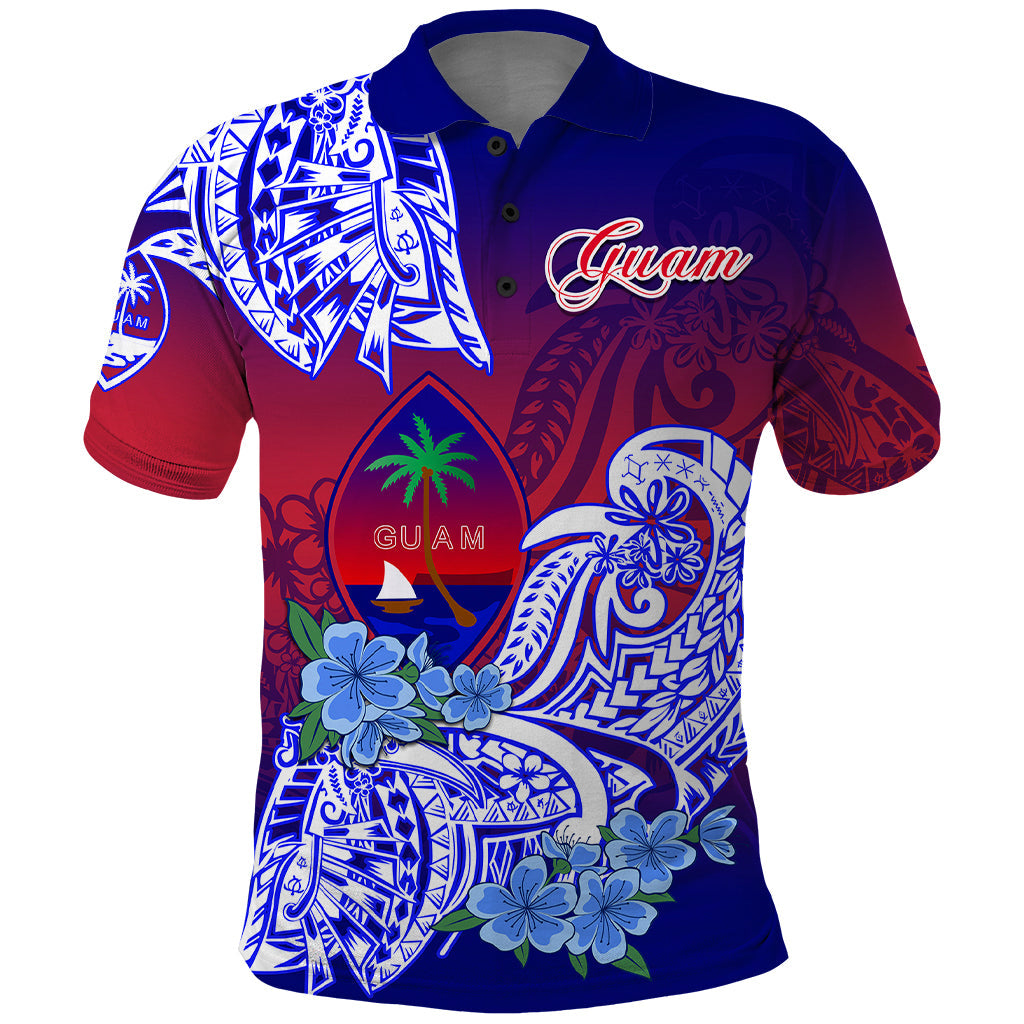 Guam Polo Shirt Polynesian Floral Tribal