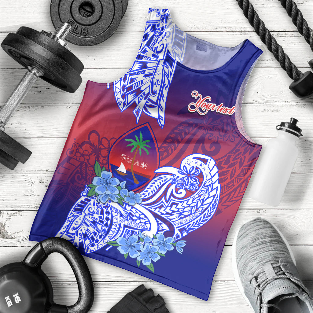 Custom Personalised Guam Men Tank Top Polynesian Floral Tribal