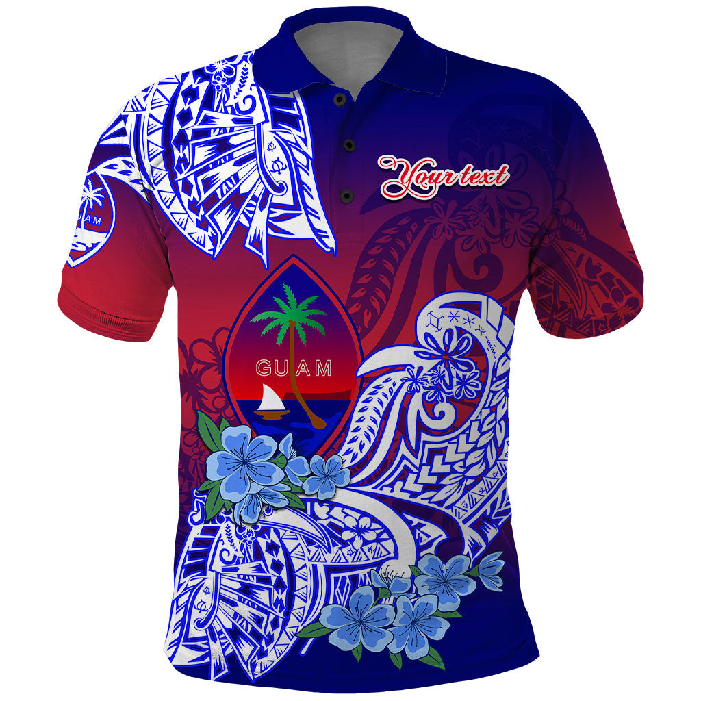 Custom Personalised Guam Polo Shirt Polynesian Floral Tribal