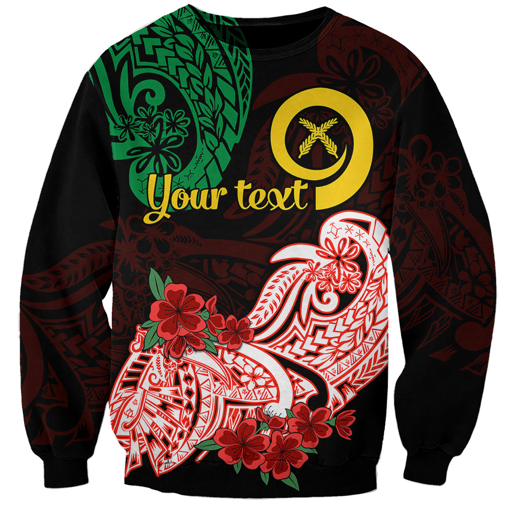 Custom Personalised Vanuatu Sweatshirt Polynesian Floral Tribal