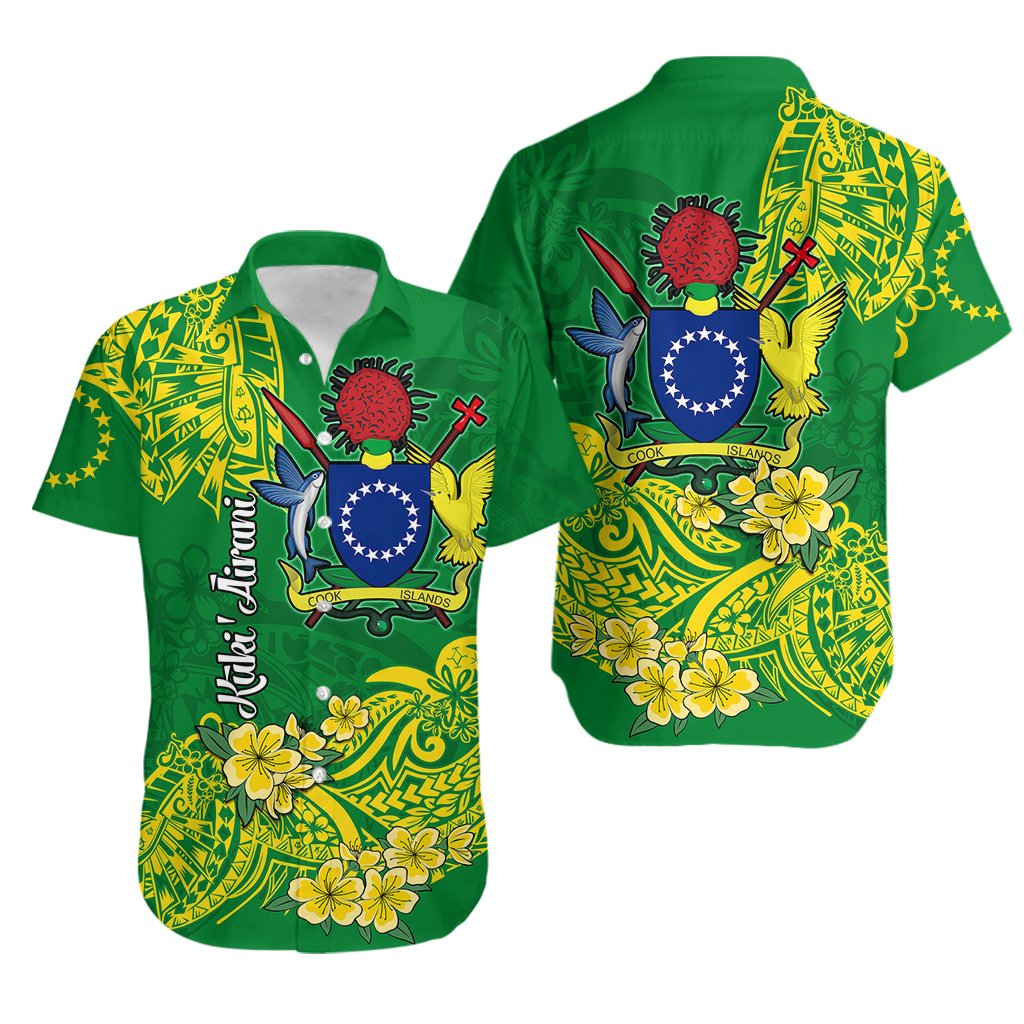 Cook Island Hawaiian Shirt Polynesian Floral Tribal