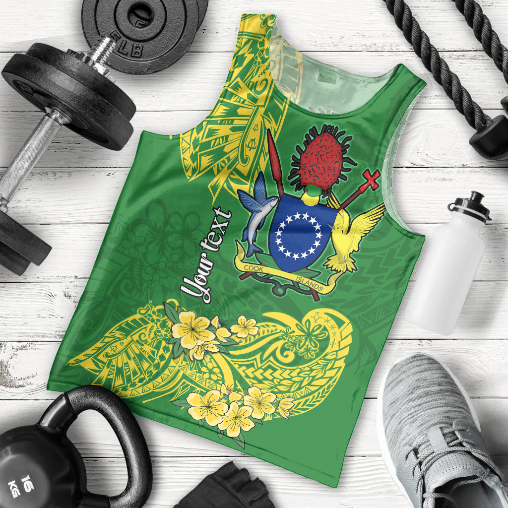 Custom Personalised Cook Island Men Tank Top Polynesian Floral Tribal