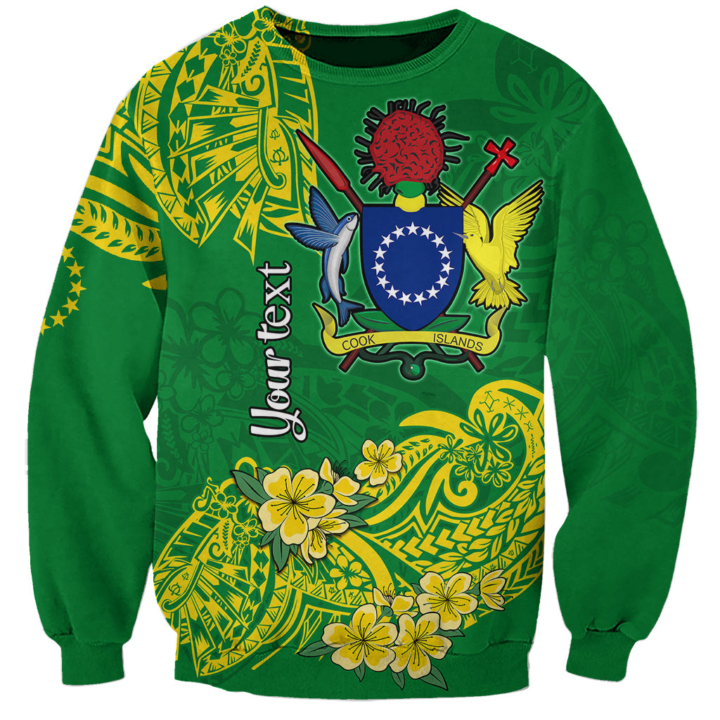 Custom Personalised Cook Island Sweatshirt Polynesian Floral Tribal