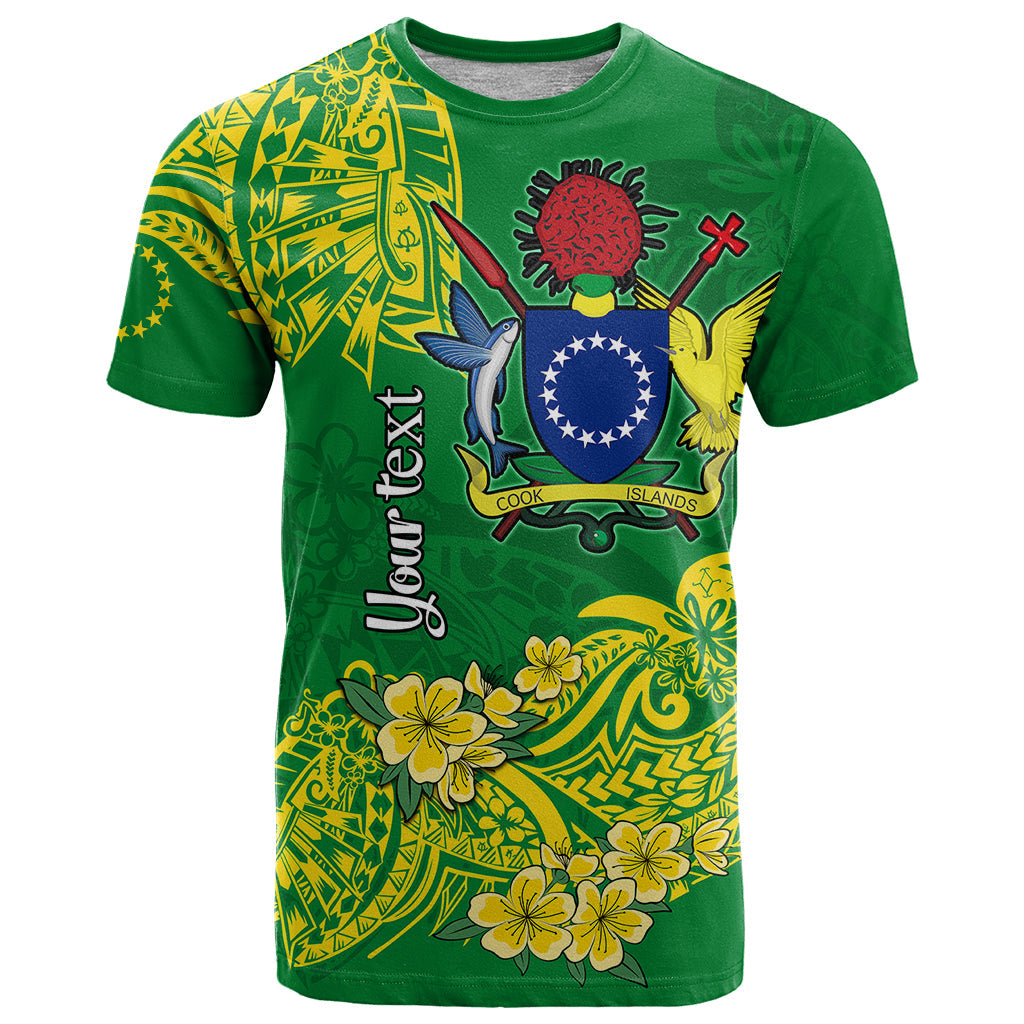 Custom Personalised Cook Island T Shirt Polynesian Floral Tribal