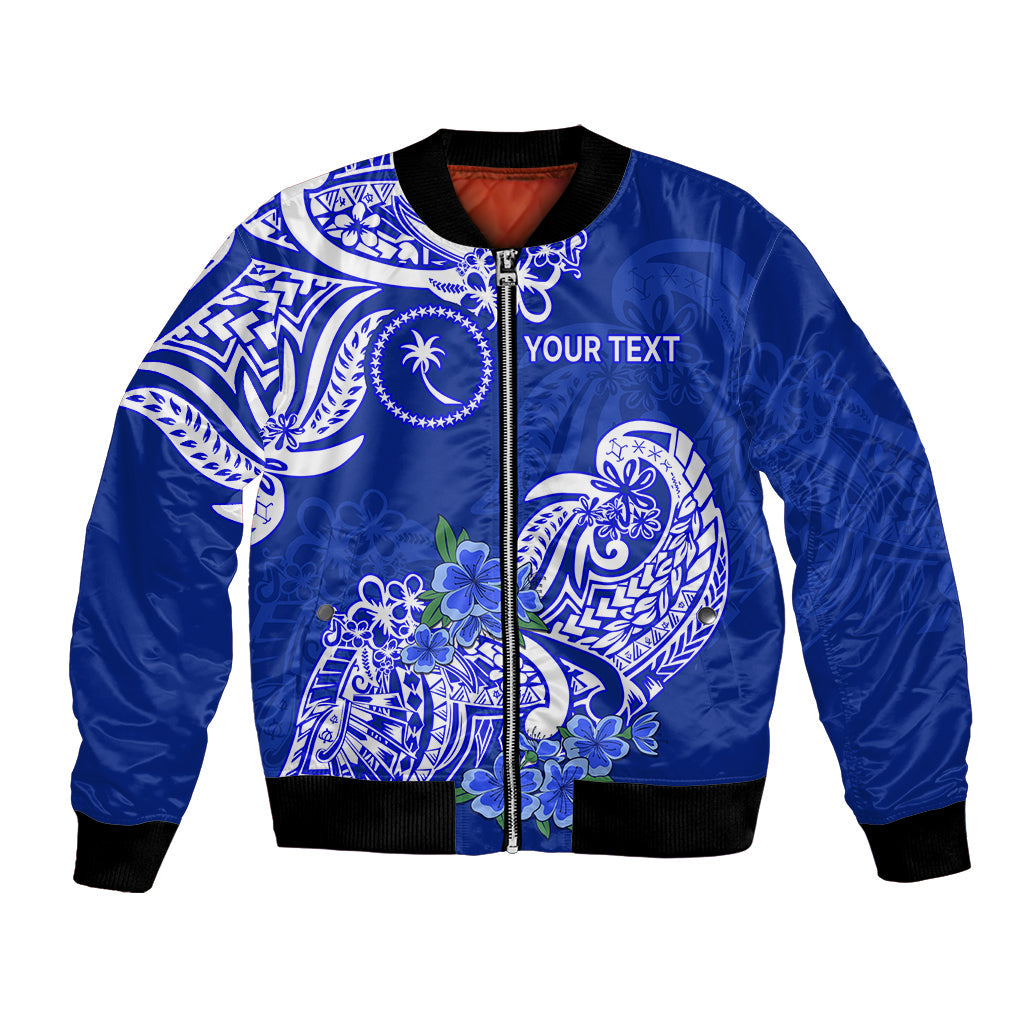 (Custom Personalised) FSM Chuuk State Bomber Jacket Polynesian Floral Tribal