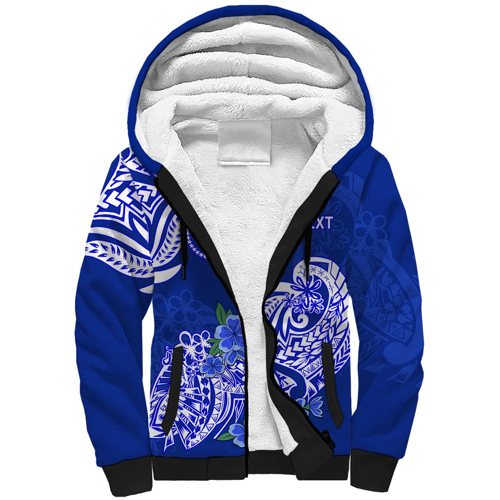 (Custom Personalised) FSM Chuuk State Sherpa Hoodie Polynesian Floral Tribal
