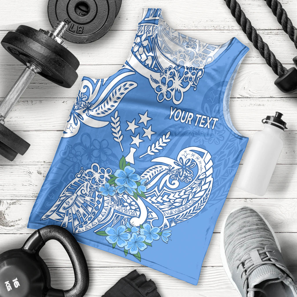 Custom Personalised FSM Kosrae State Men Tank Top Polynesian Floral Tribal