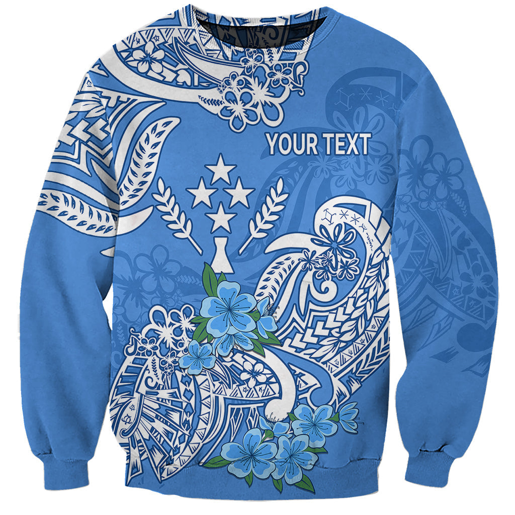 Custom Personalised FSM Kosrae State Sweatshirt Polynesian Floral Tribal
