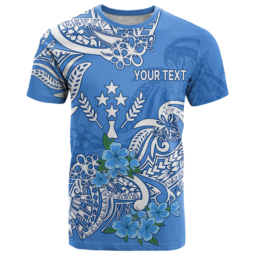 (Custom Personalised) FSM Kosrae State T Shirt Polynesian Floral Tribal