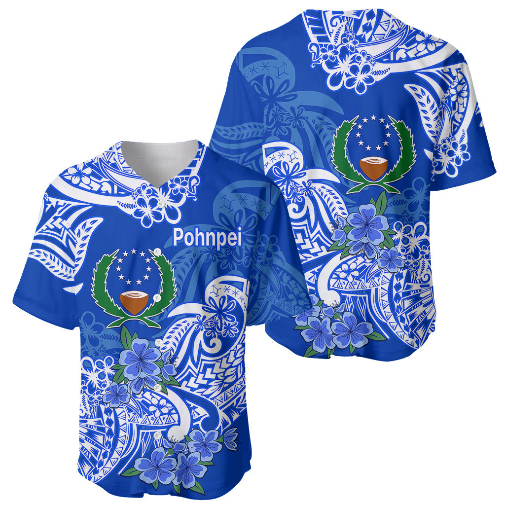 FSM Pohnpei State Baseball Jersey Polynesian Floral Tribal