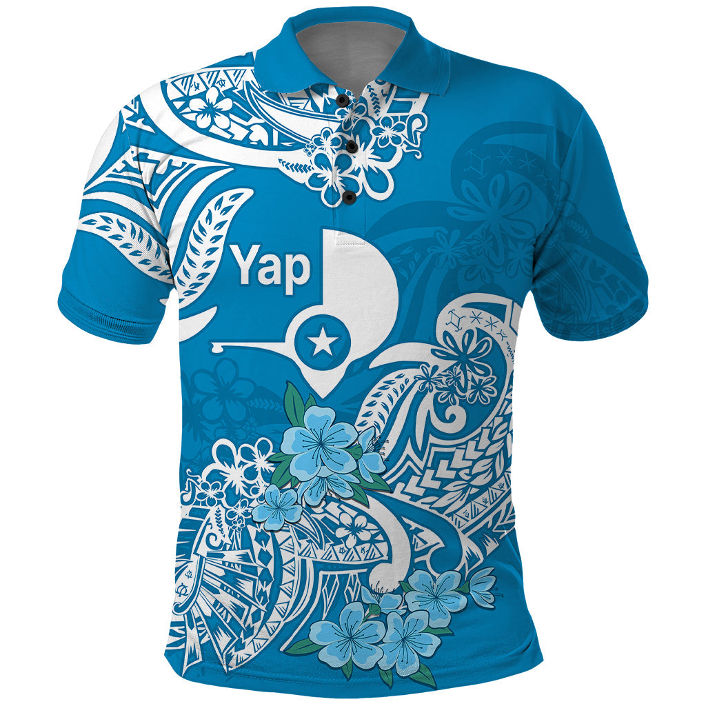 FSM Yap State Polo Shirt Polynesian Floral Tribal
