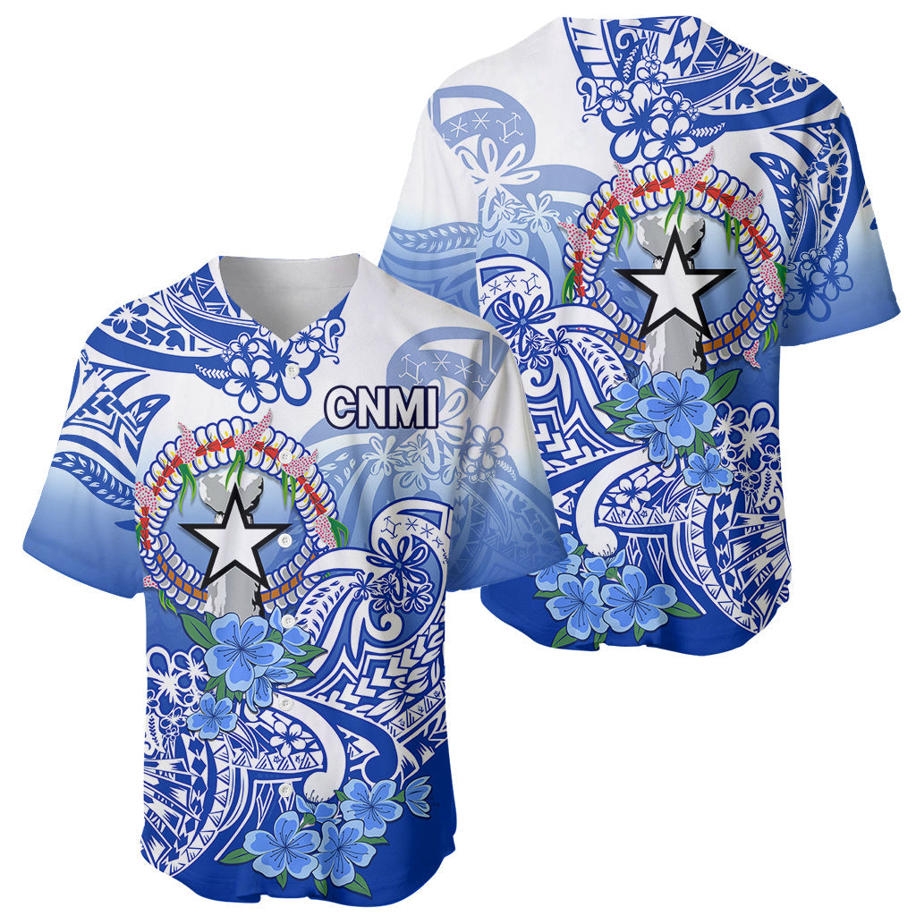 Northern Mariana Islands Baseball Jersey Polynesian Floral Tribal