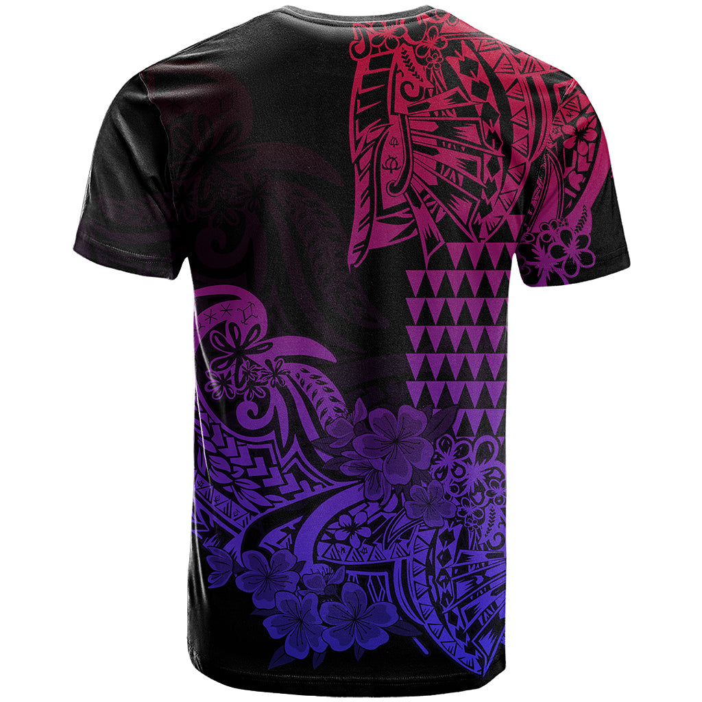 Hawaii Kakau T Shirt Polynesian Floral Tribal Gradient Version