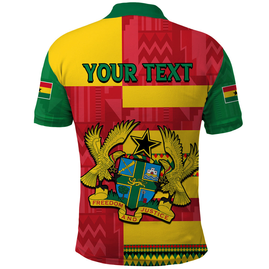 Custom Ghana Polo Shirt Republic Day - African Kitenge Style