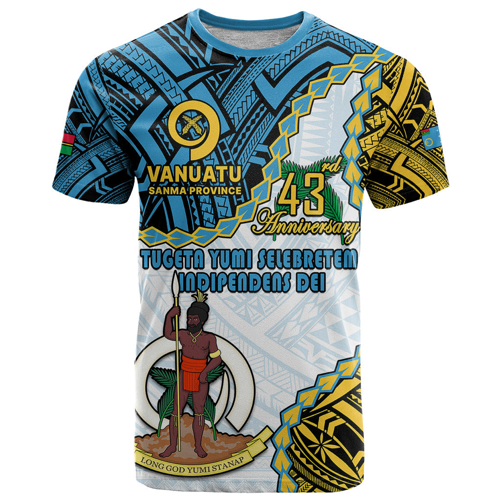 Polynesian Sanma Province 43rd Anniversary Vanuatu T Shirt Tugeta Yumi Selebretem Indipendens Dei