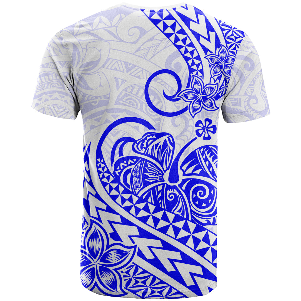 Polynesian T Shirt Tribal Tattoo Blue Screen Color
