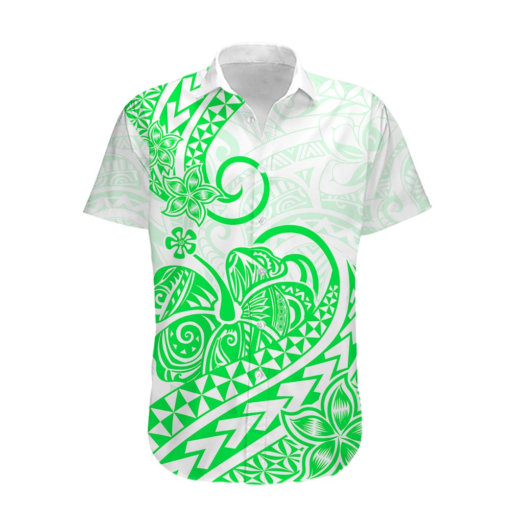 Polynesian Hawaiian Shirt Tribal Tattoo Green Screen Color