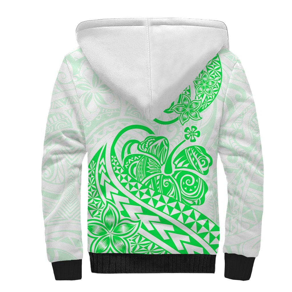 Polynesian Sherpa Hoodie Tribal Tattoo Green Screen Color