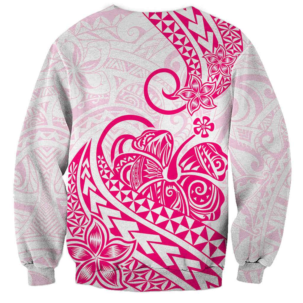 Polynesian Sweatshirt Tribal Tattoo Pink Screen Color