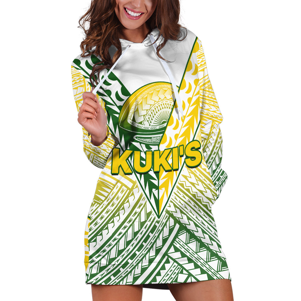 The Kuki's Cook Islands Rugby Hoodie Dress Be Unique Vibe White