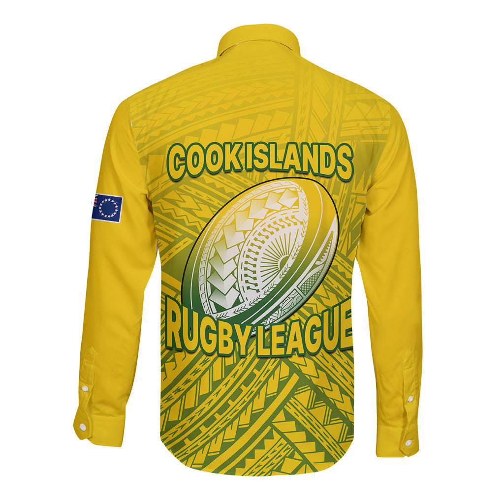 The Kuki's Cook Islands Rugby Long Sleeve Button Shirt Be Unique Vibe Yellow
