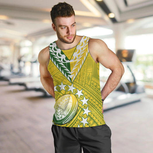 The Kuki's Cook Islands Rugby Men Tank Top Be Unique Vibe Yellow