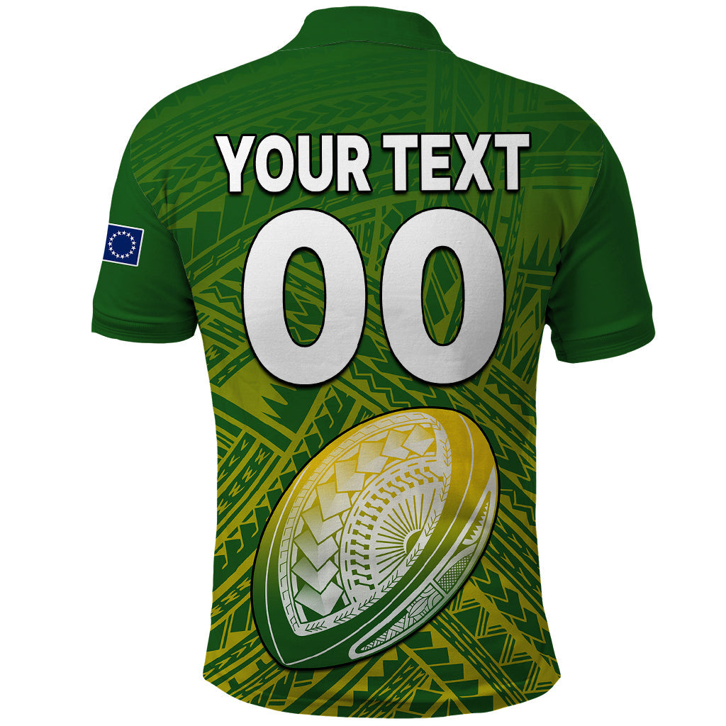 Custom Text And Number The Kuki's Cook Islands Rugby Polo Shirt Be Unique Vibe Green