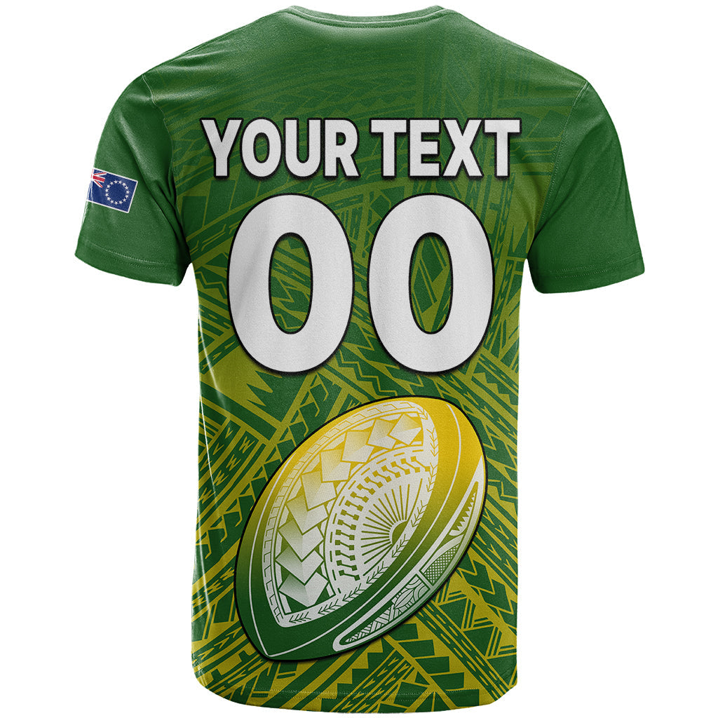 (Custom Text And Number) The Kuki's Cook Islands Rugby T Shirt Be Unique Vibe Green