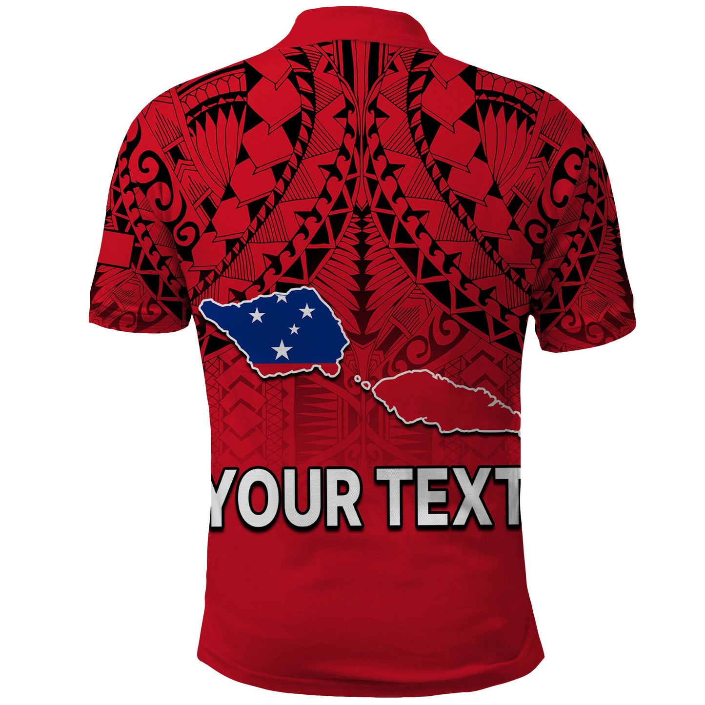 Custom Personalised Polynesian Independent State of Samoa Red Polo Shirt