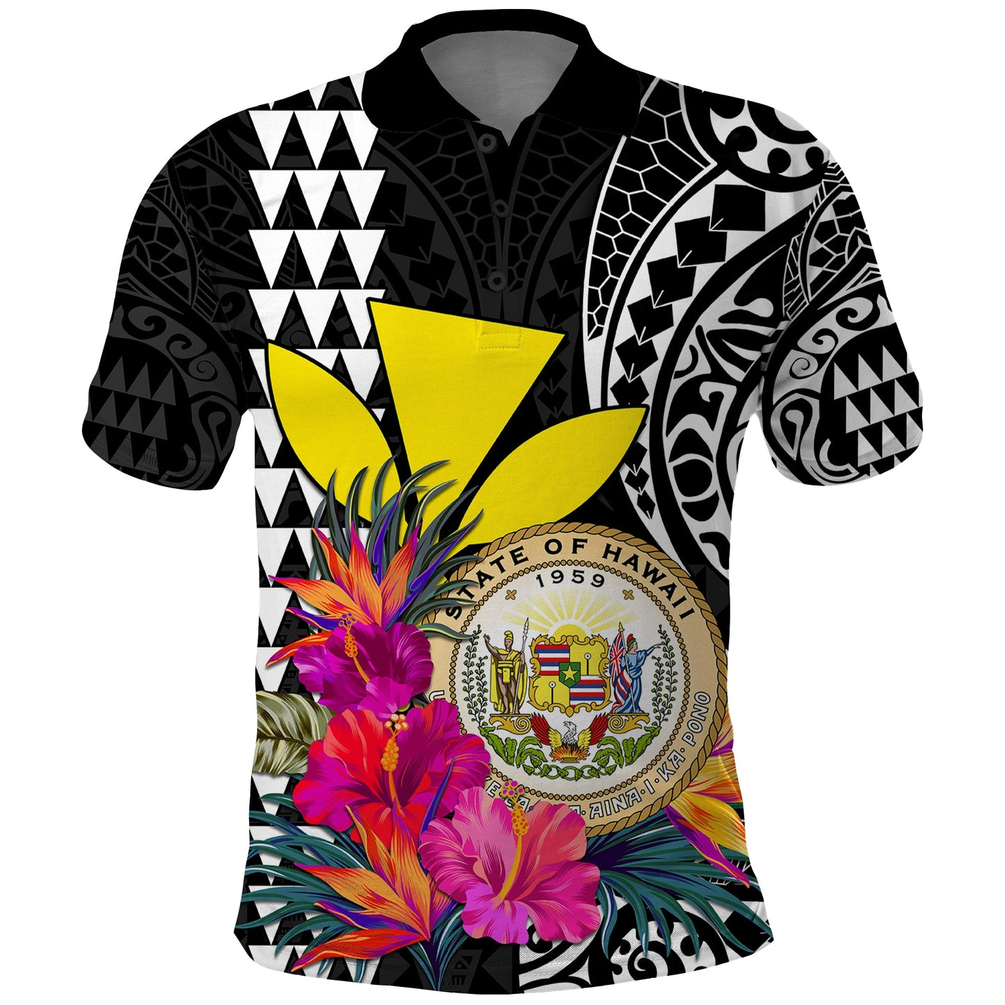 Kakau Tribal Hawaiian Kanaka Maoli Polo Shirt