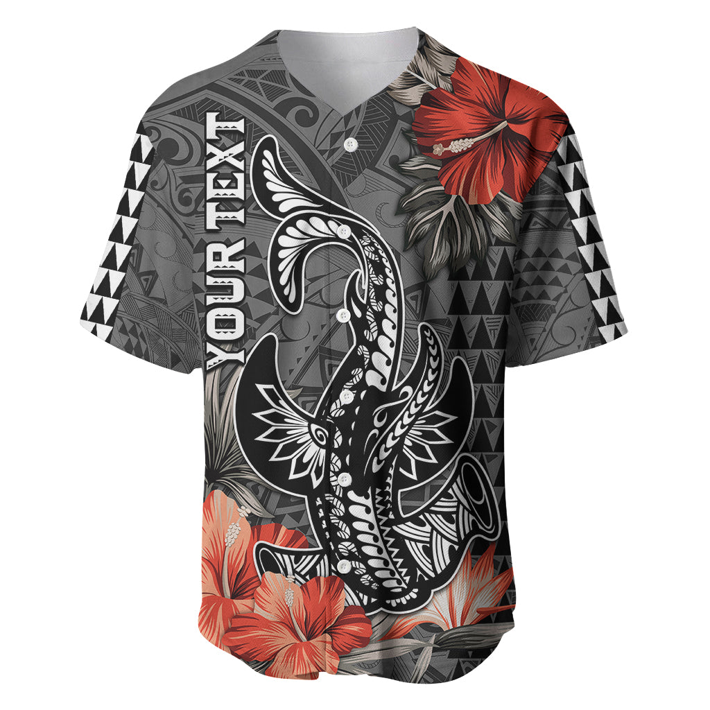 Personalised Hawaii Hammerhead Shark Baseball Jersey Polynesian Vintage Vibes