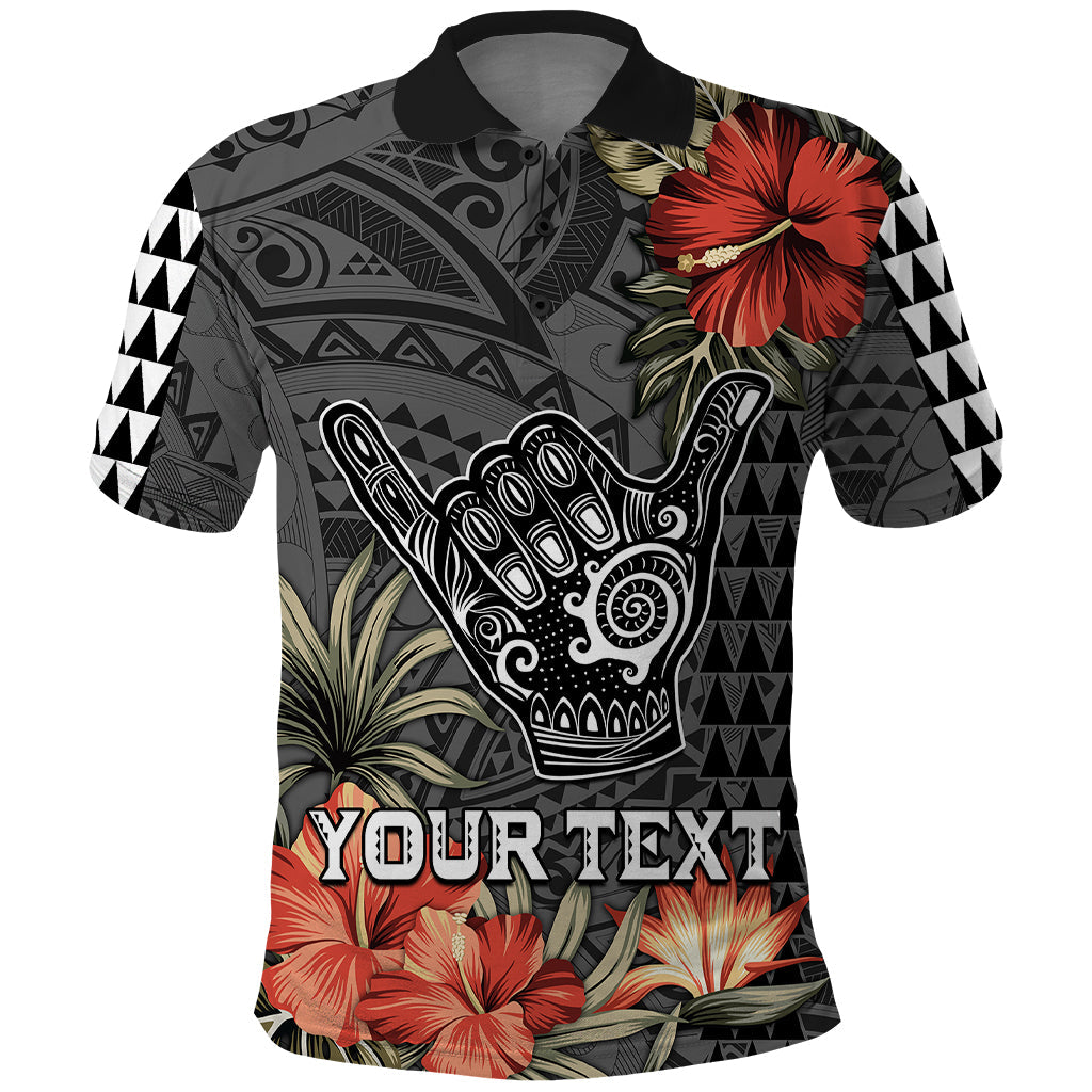 Personalised Hawaii Shaka Surf Hand Sign Polo Shirt Polynesian Vintage Vibes