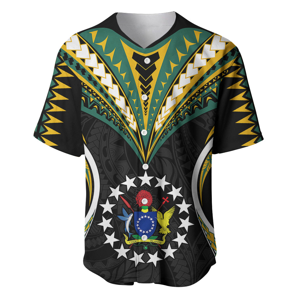 Polynesian Cook Islands Baseball Jersey Tribal Wave Style